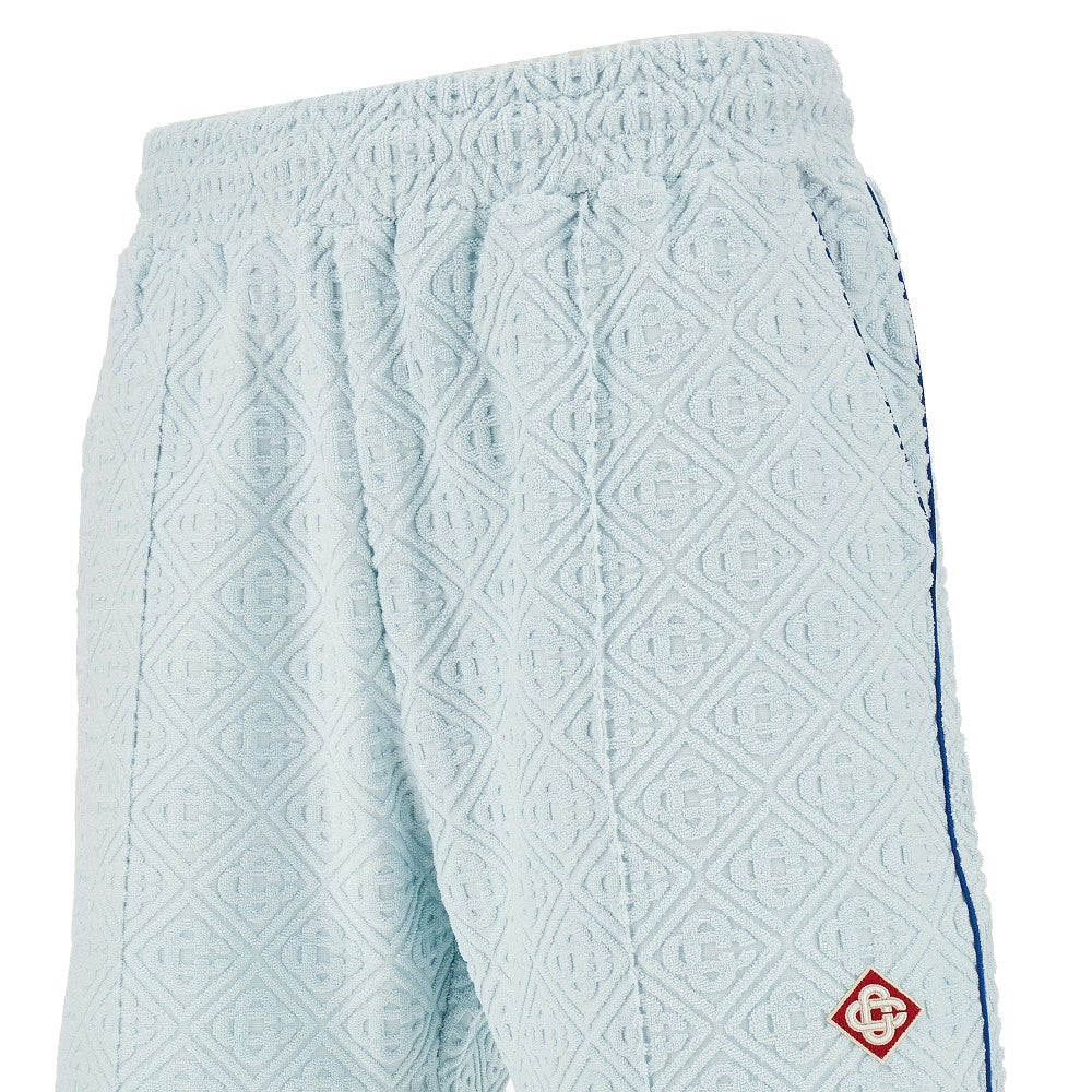 Cotton-blend towelling fabric bermuda shorts