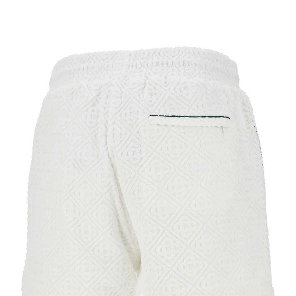 Cotton-blend towelling fabric bermuda shorts