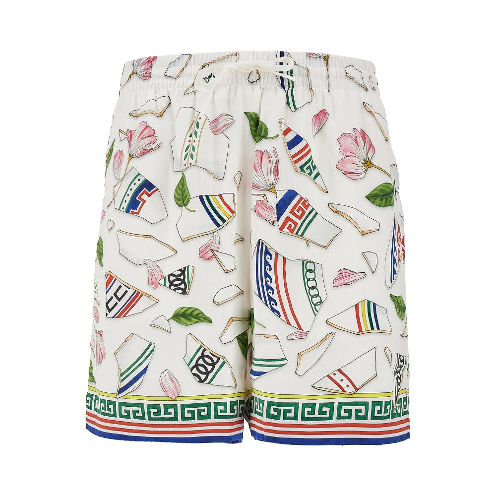 'Le Vase Brise' silk shorts