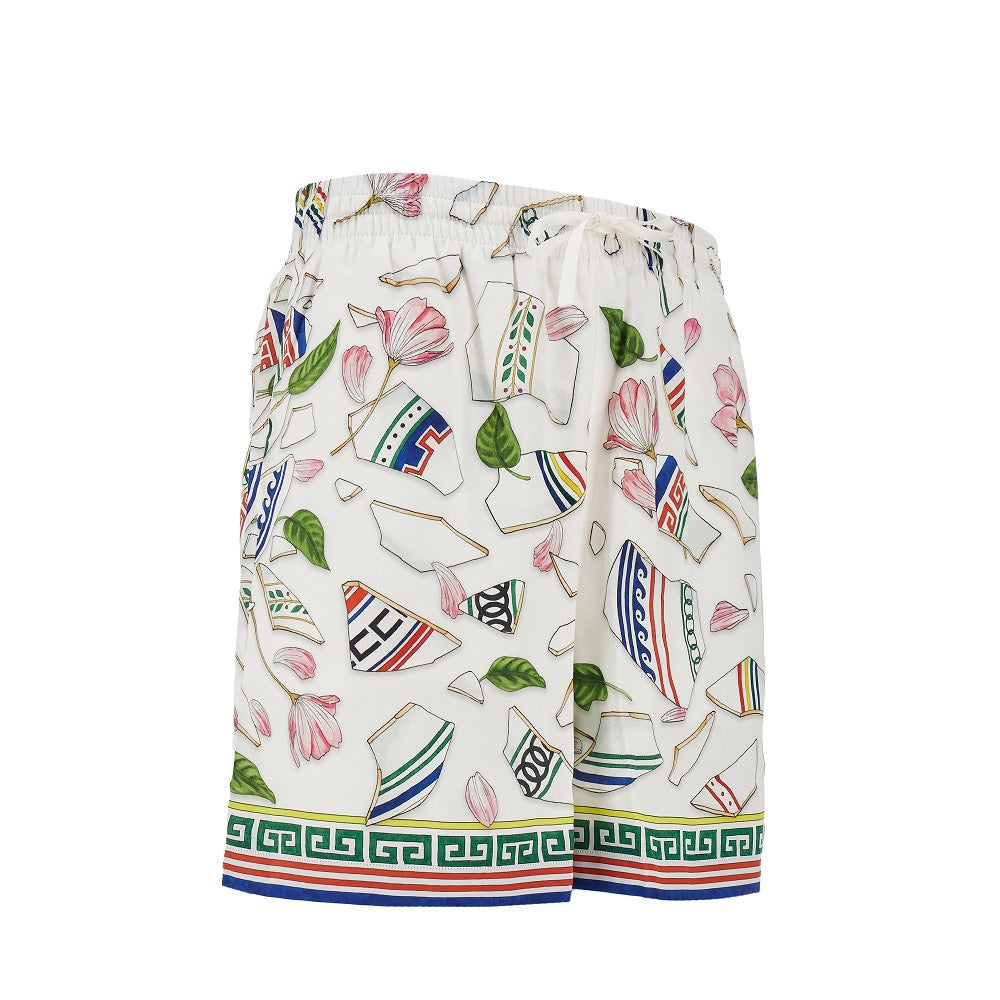 'Le Vase Brise' silk shorts