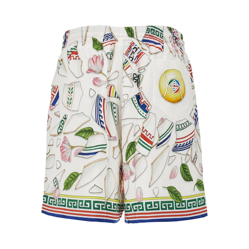 'Le Vase Brise' silk shorts