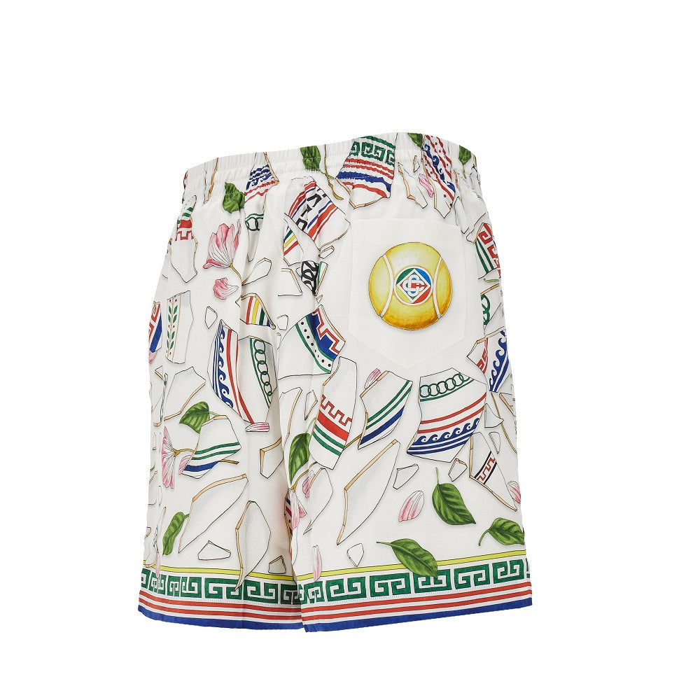 'Le Vase Brise' silk shorts