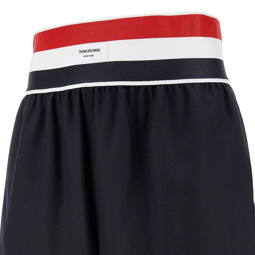Super 120's twill shorts with elastic waist