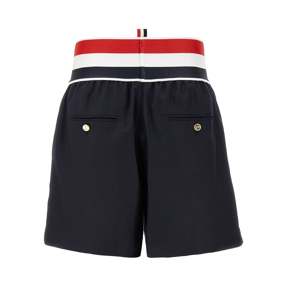 Super 120's twill shorts with elastic waist