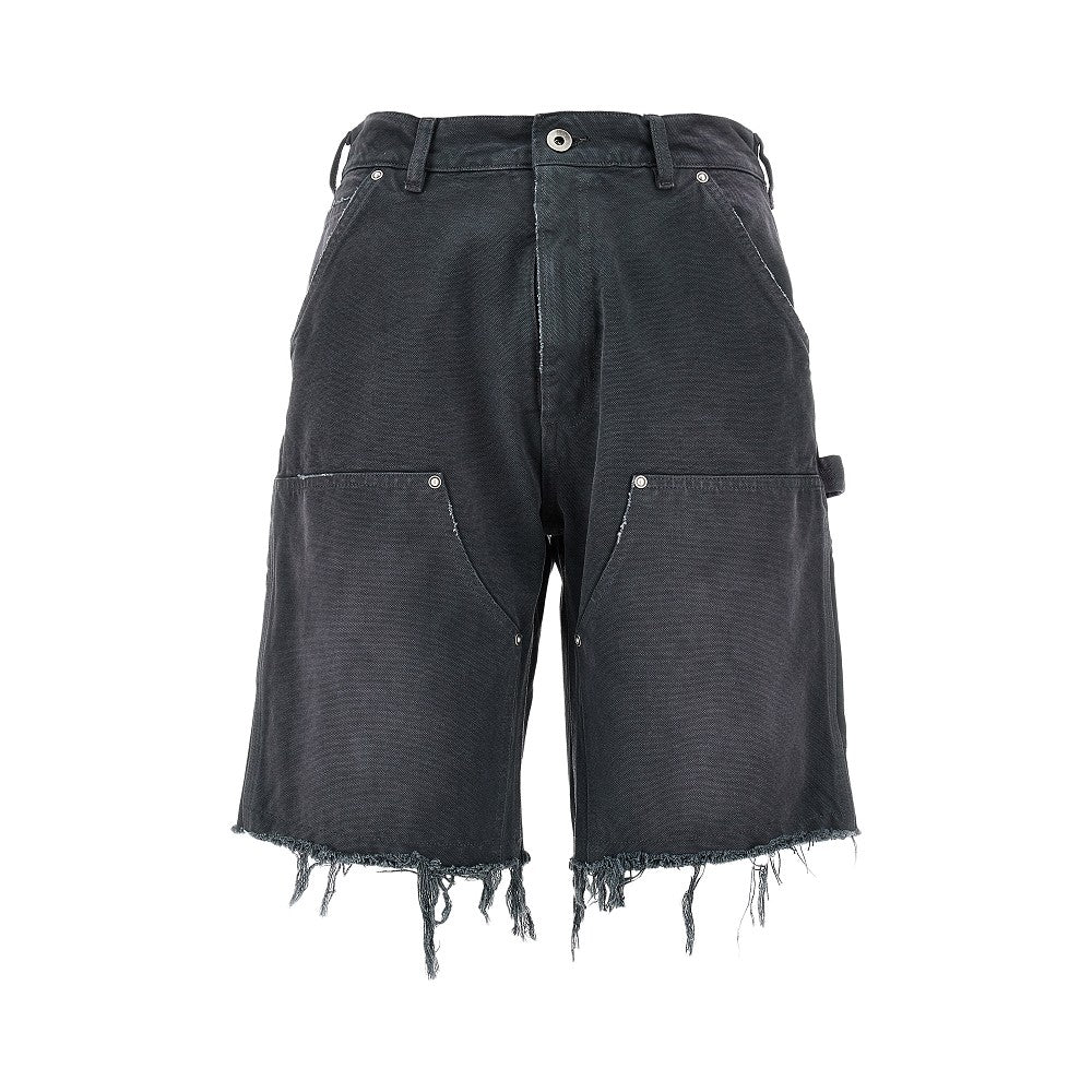 Bermuda utility in cotone effetto sdrucito