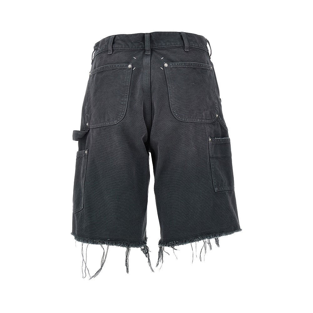 Bermuda utility in cotone effetto sdrucito