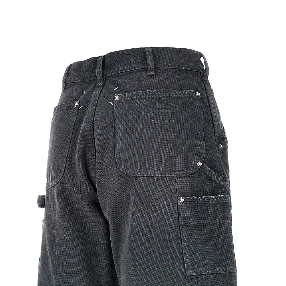 Bermuda utility in cotone effetto sdrucito