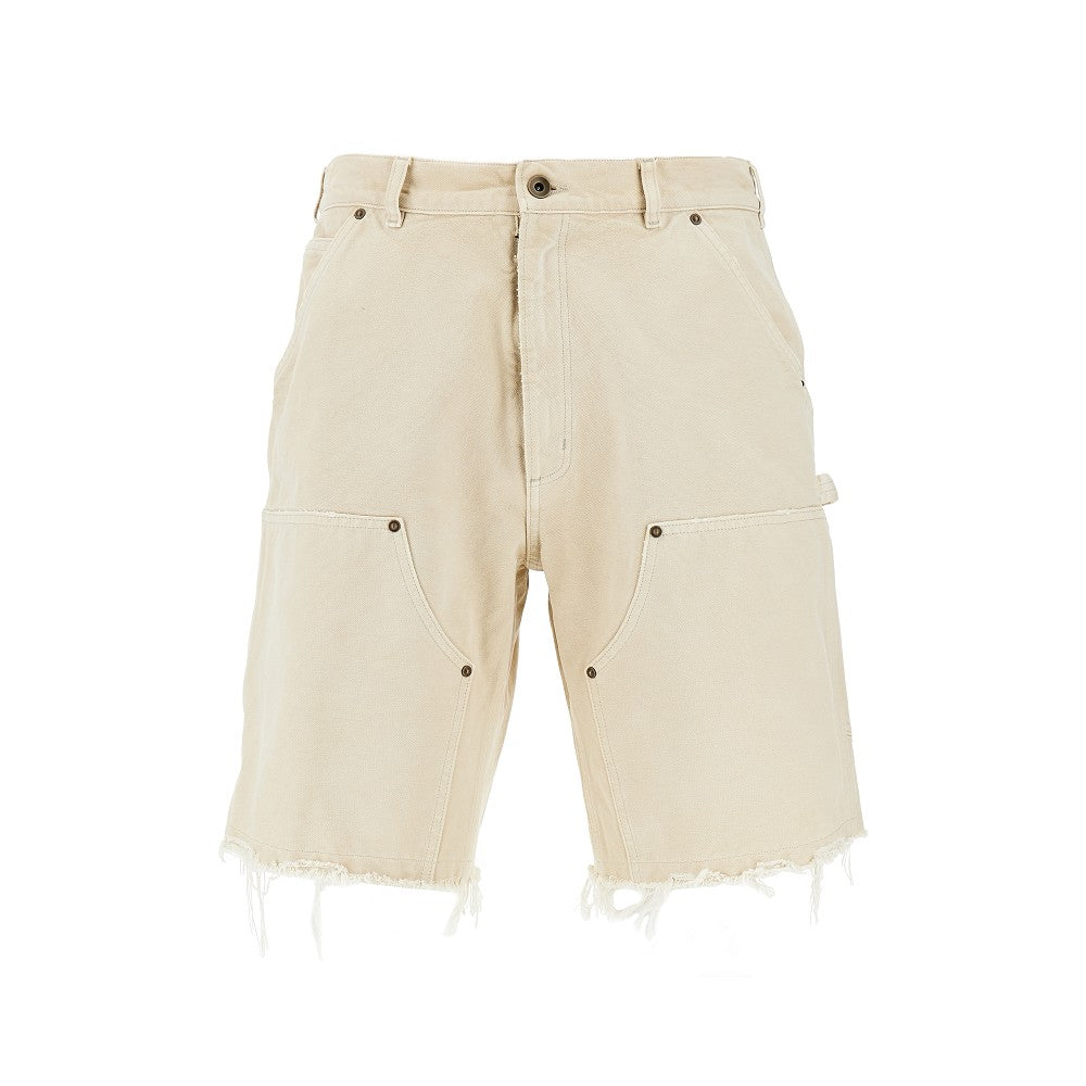 Bermuda utility in cotone effetto sdrucito