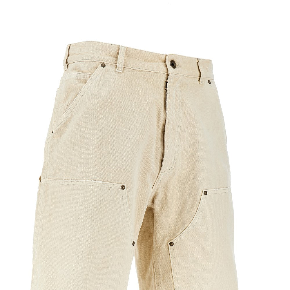 Bermuda utility in cotone effetto sdrucito