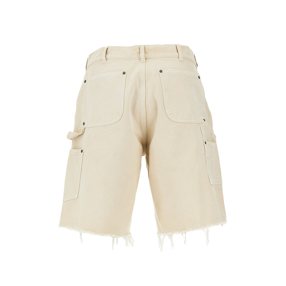 Bermuda utility in cotone effetto sdrucito