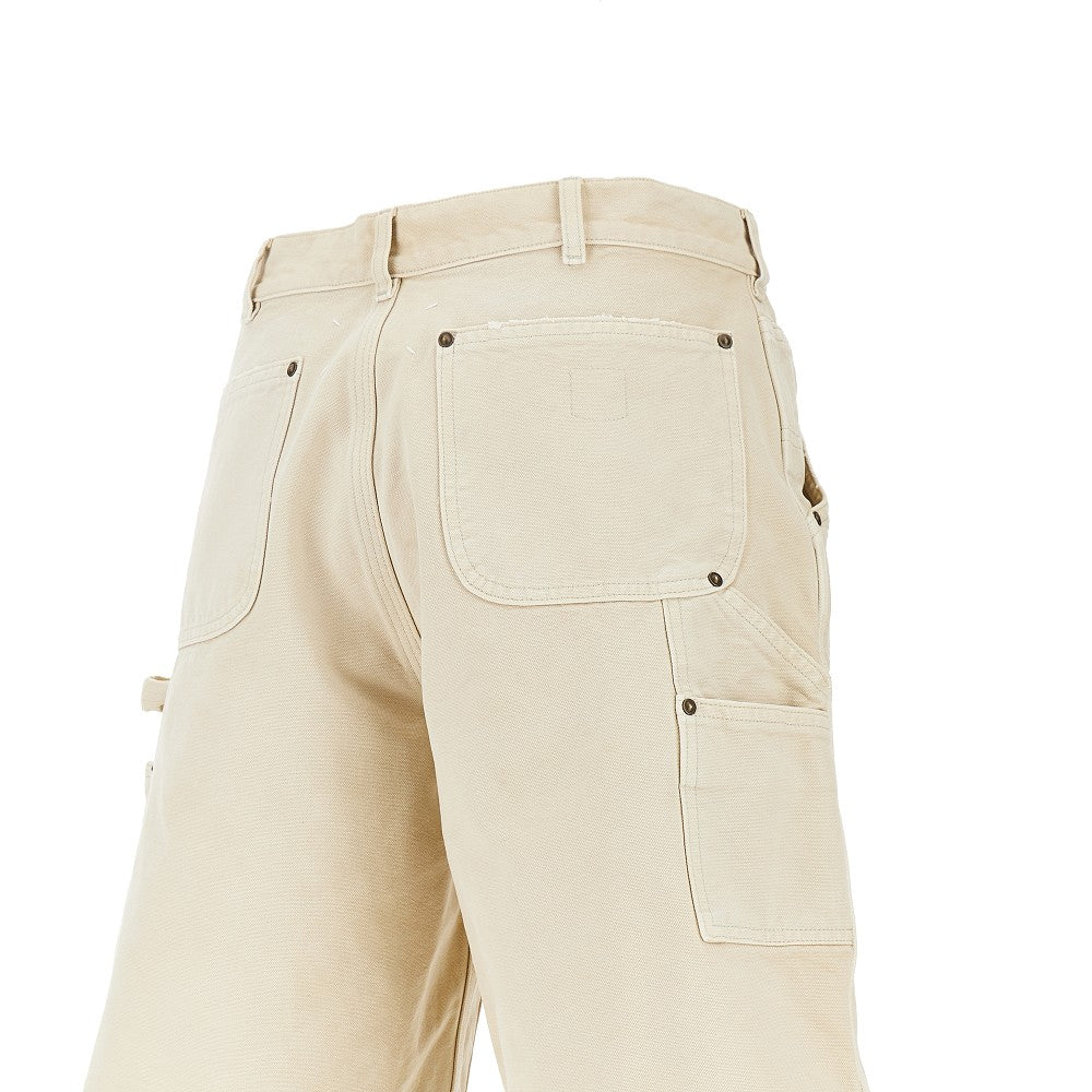 Bermuda utility in cotone effetto sdrucito
