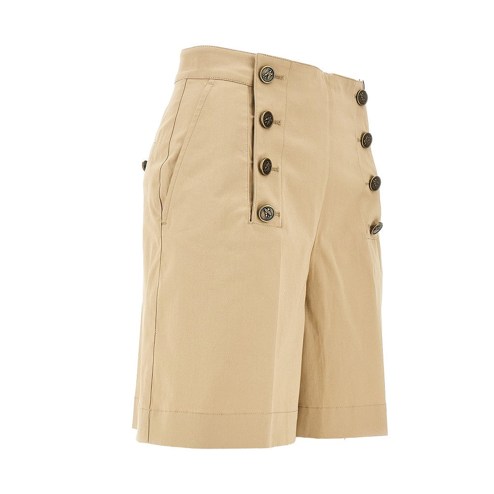 Gabardine shorts with Pegaso buttons