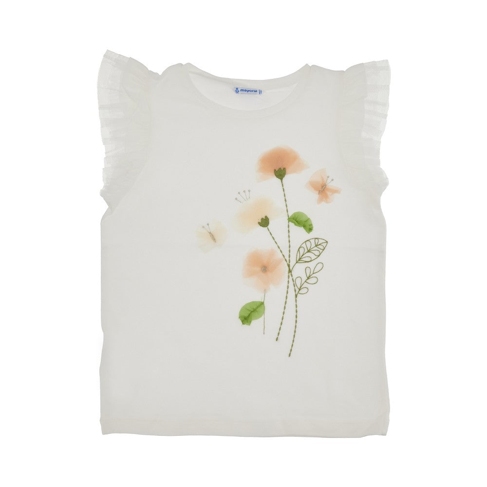 T-shirt con dettagli in tulle