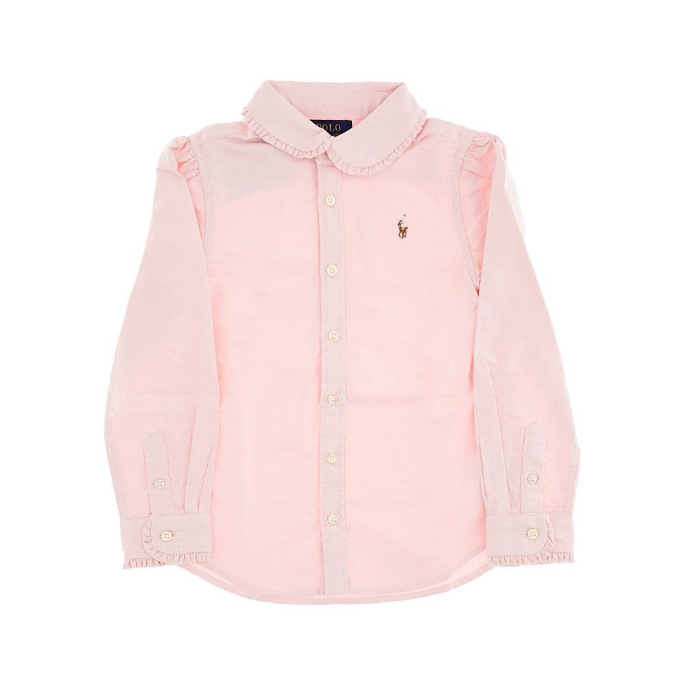 Camicia in cotone Oxford con ruches