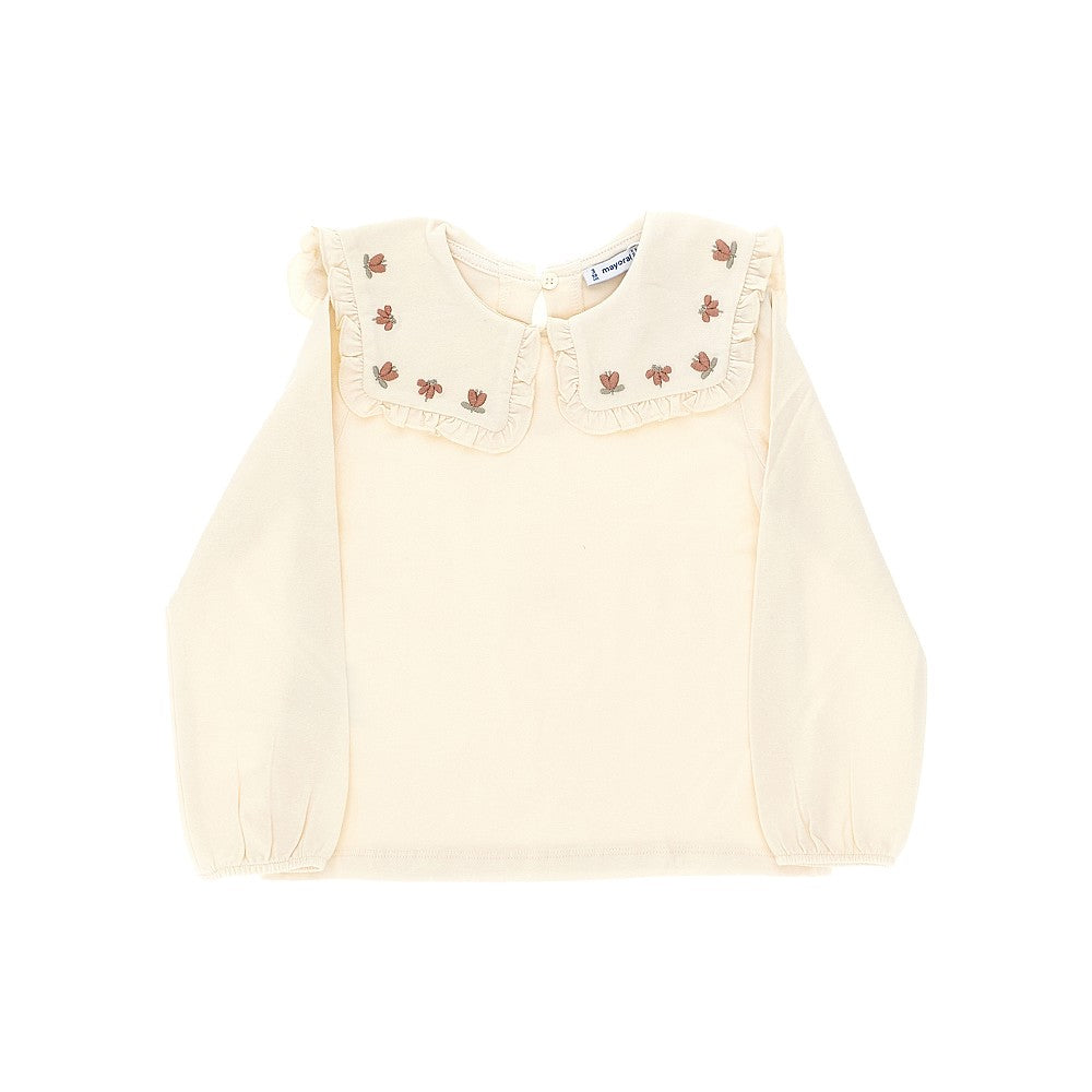 Blouse with embroidered collar