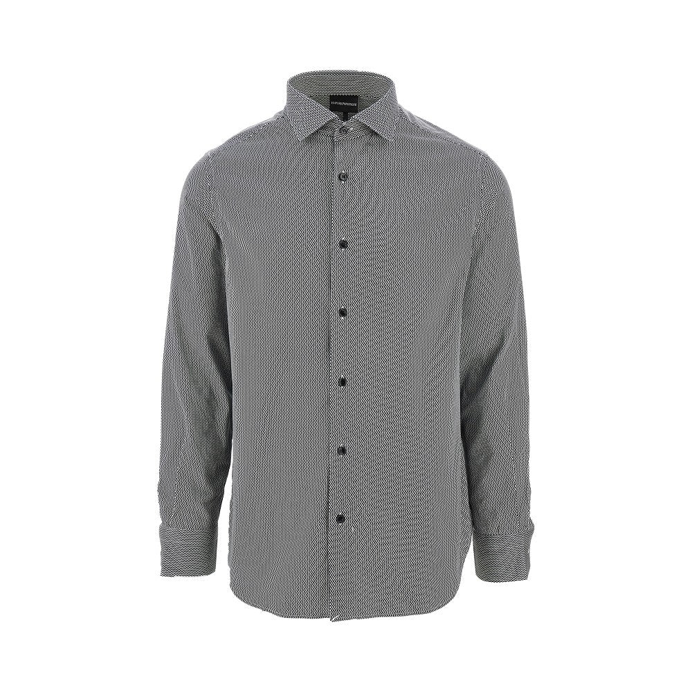 Camicia in cotone stretch con motivo chevron