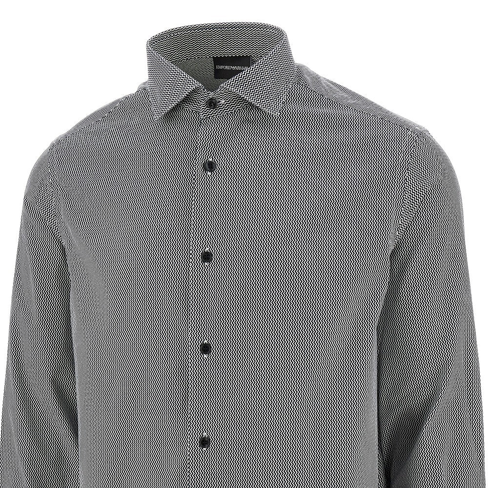 Camicia in cotone stretch con motivo chevron