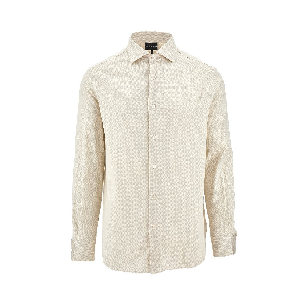 Camicia in cotone stretch con motivo chevron