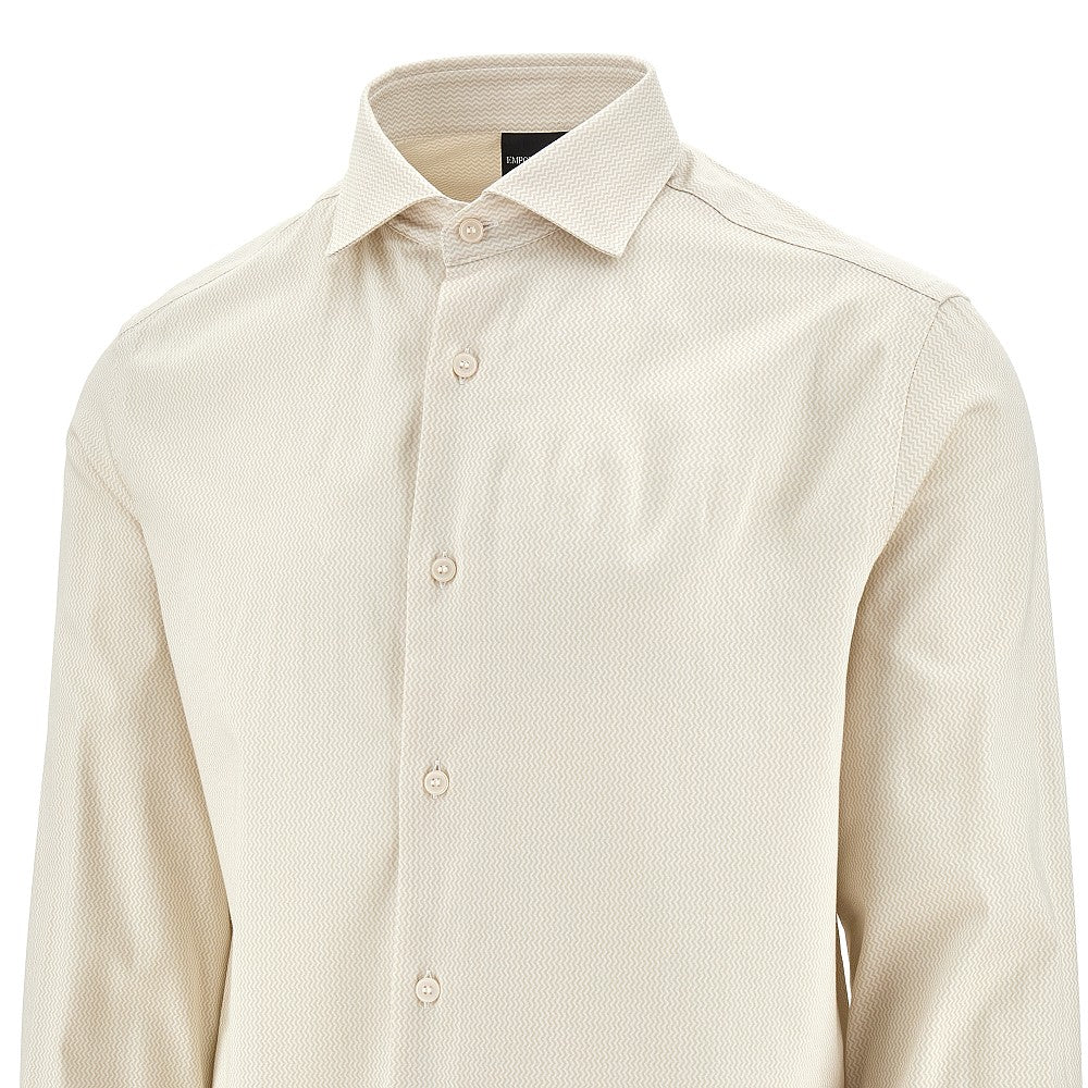 Camicia in cotone stretch con motivo chevron