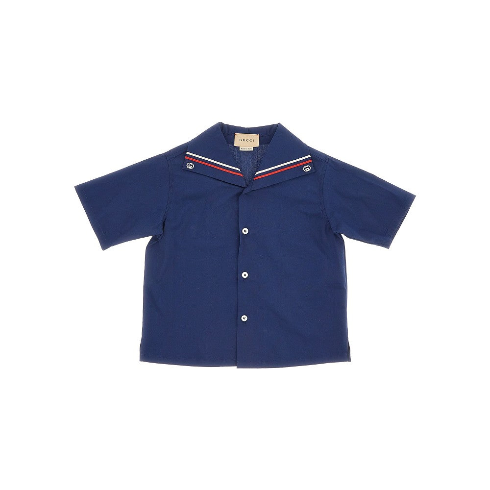 Camicia con colletto ricamato