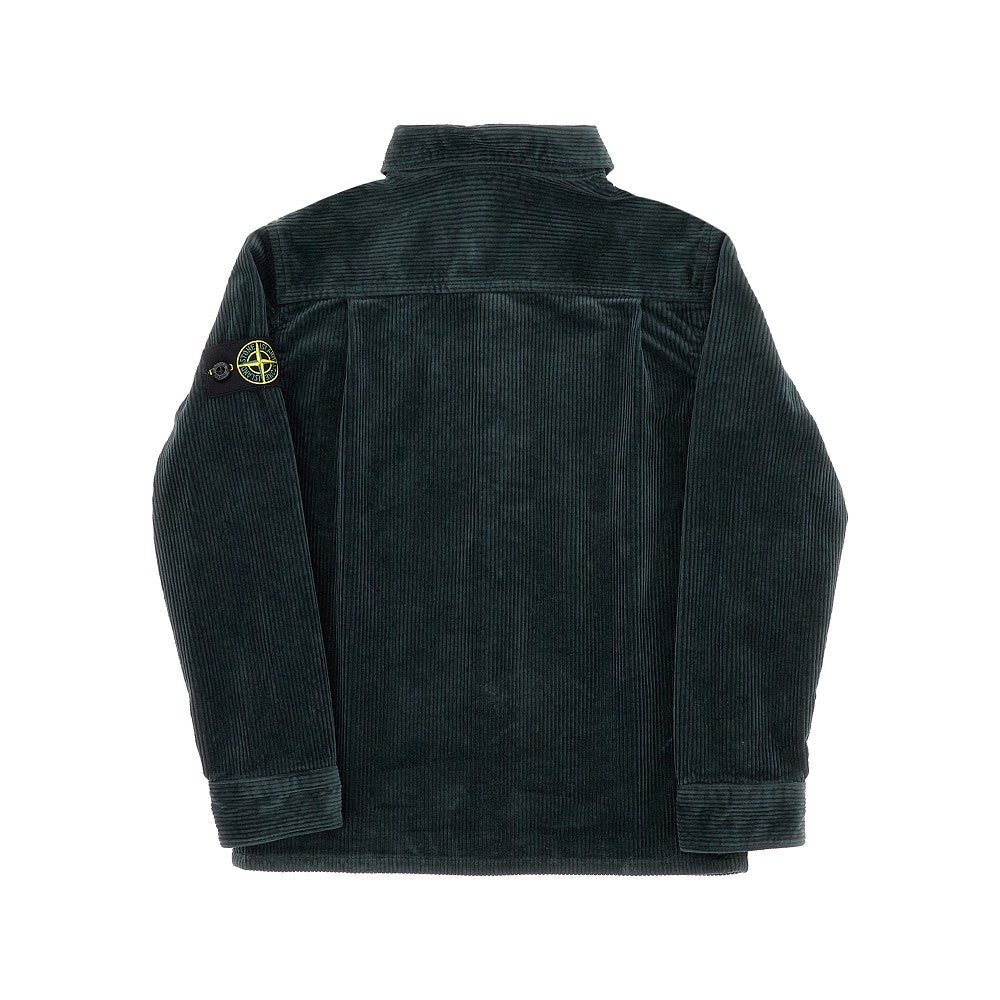 Overshirt in velluto a coste con badge logo