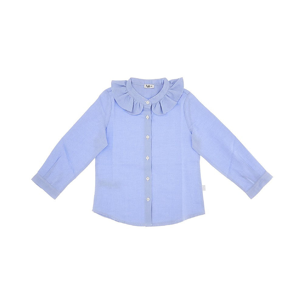 Camicia in cotone con colletto volant