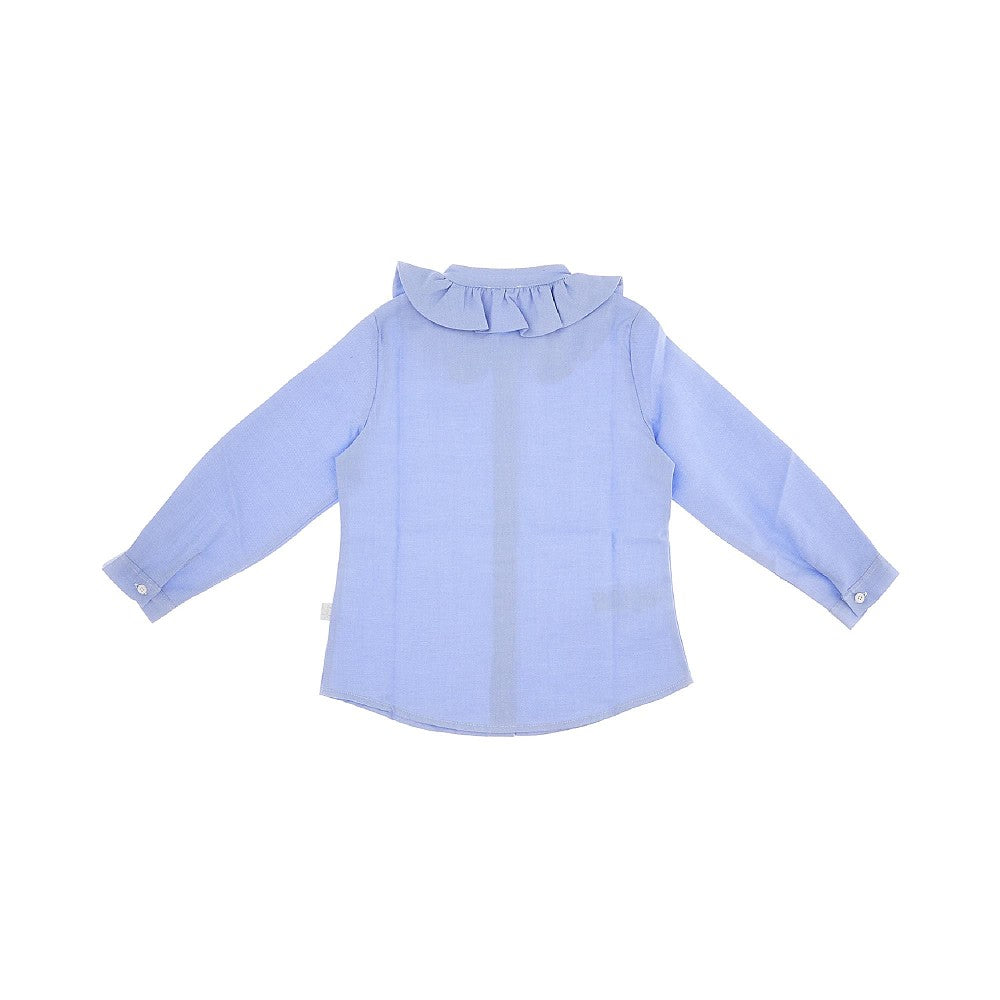 Camicia in cotone con colletto volant