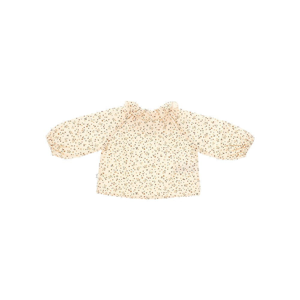 Cotton popline blouse with floral motif