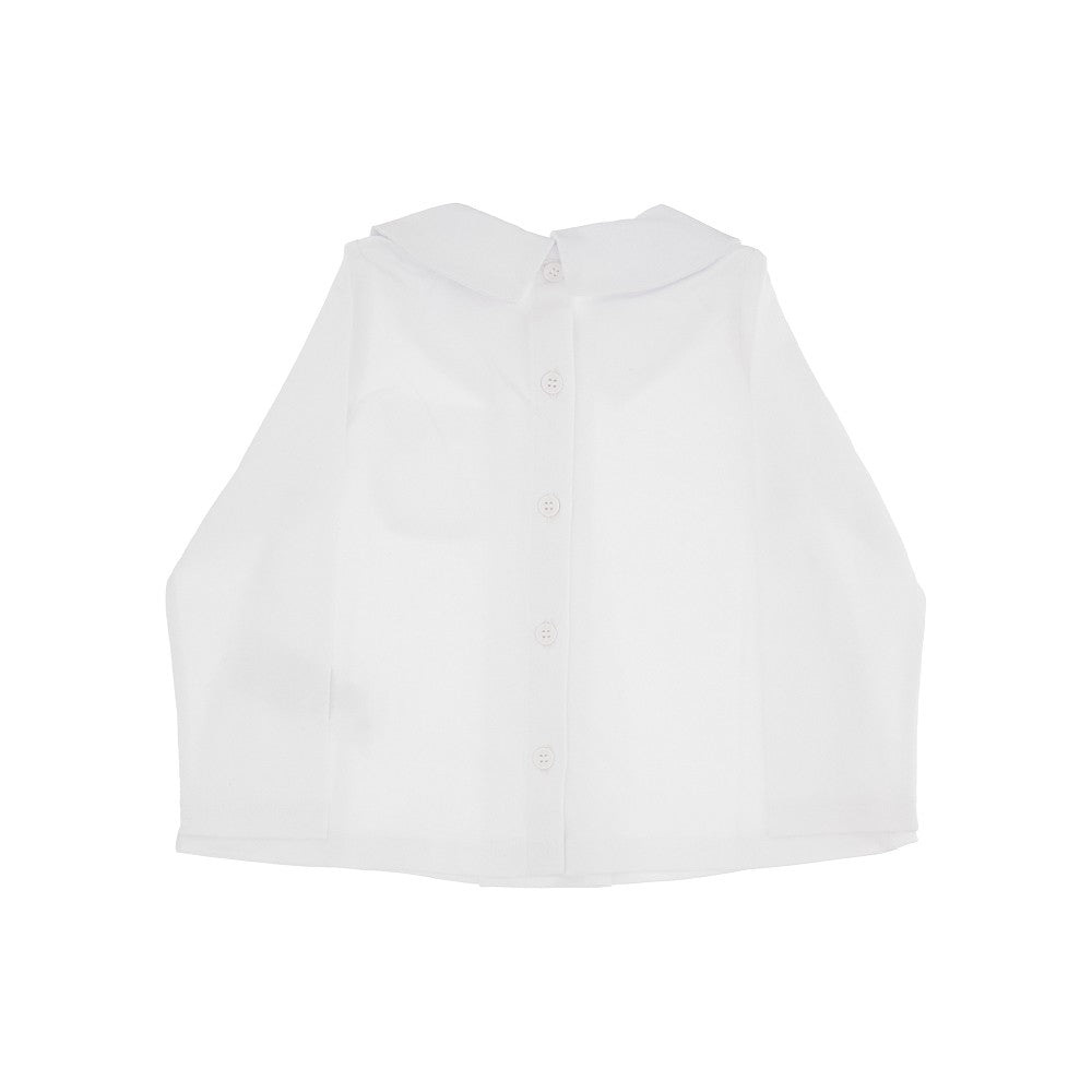 T-shirt in cotone con colletto e piega