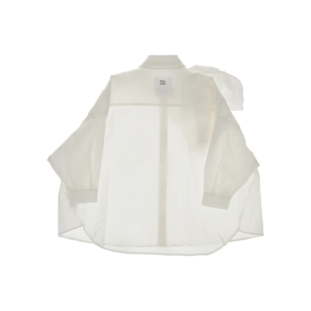Camicia oversize con applicazione floreale