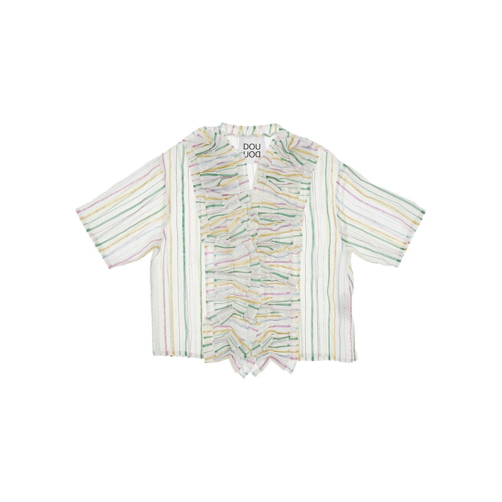Lurex striped organdy shirt