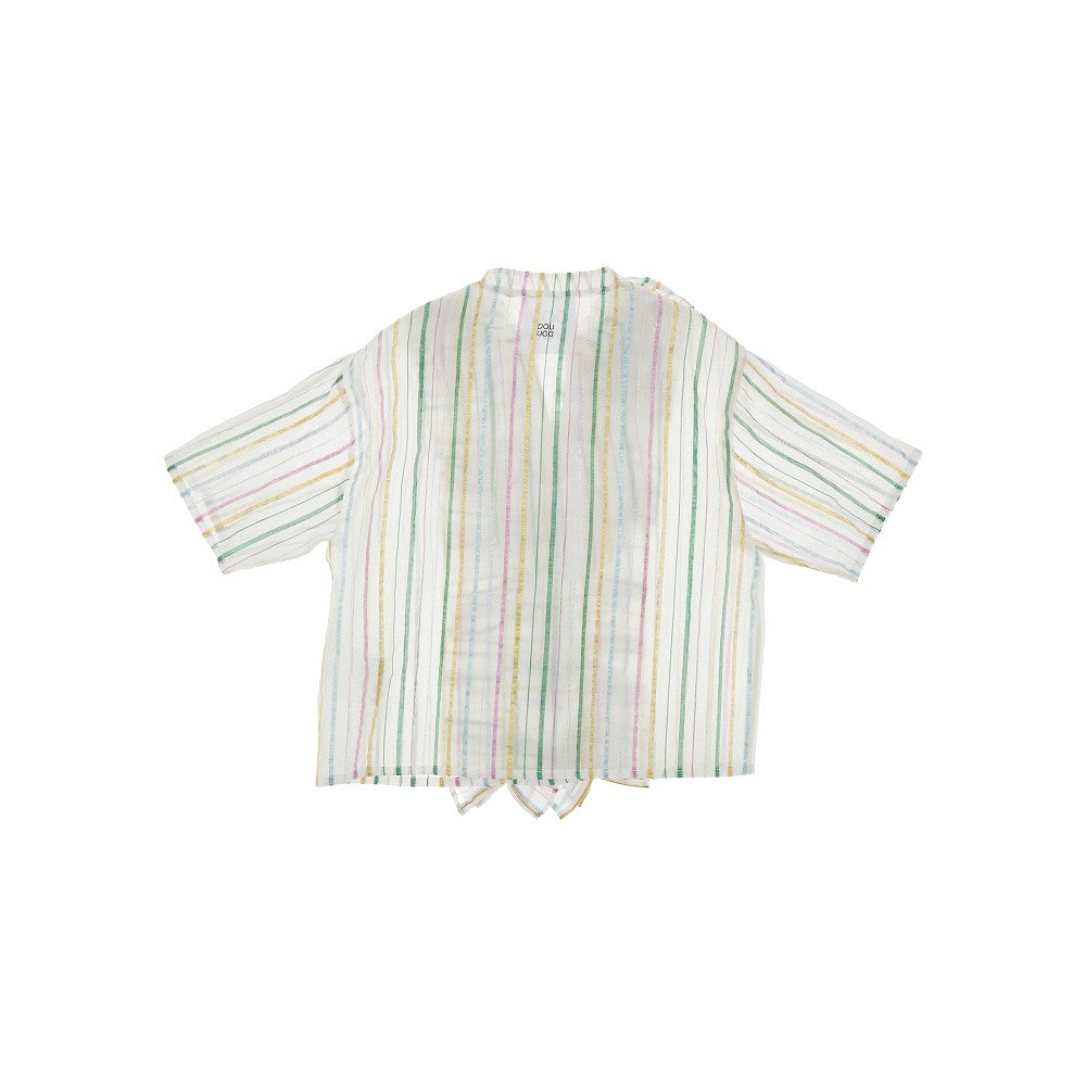 Lurex striped organdy shirt