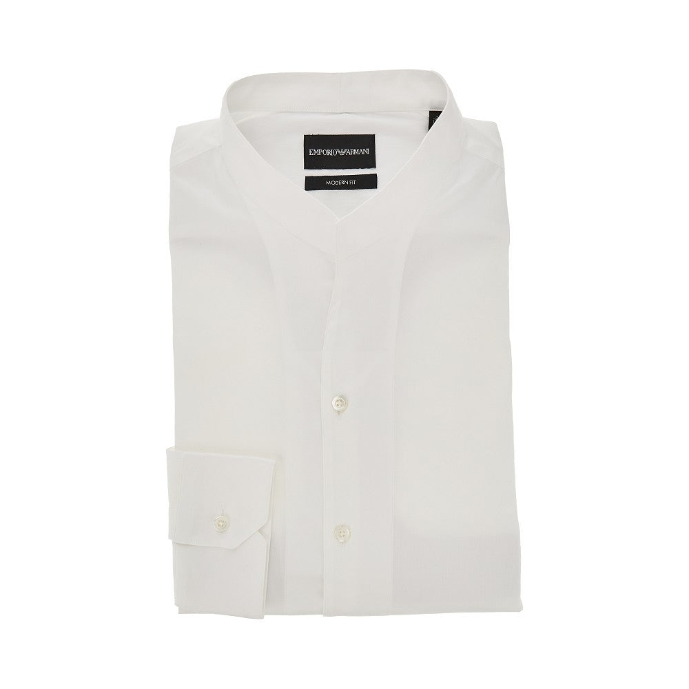 Camicia in raso stretch con collo Guru