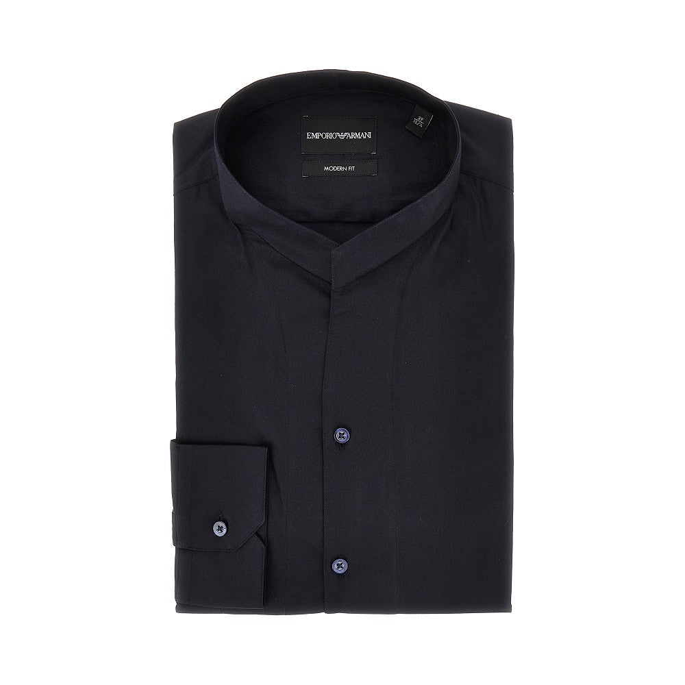 Camicia in raso stretch con collo Guru
