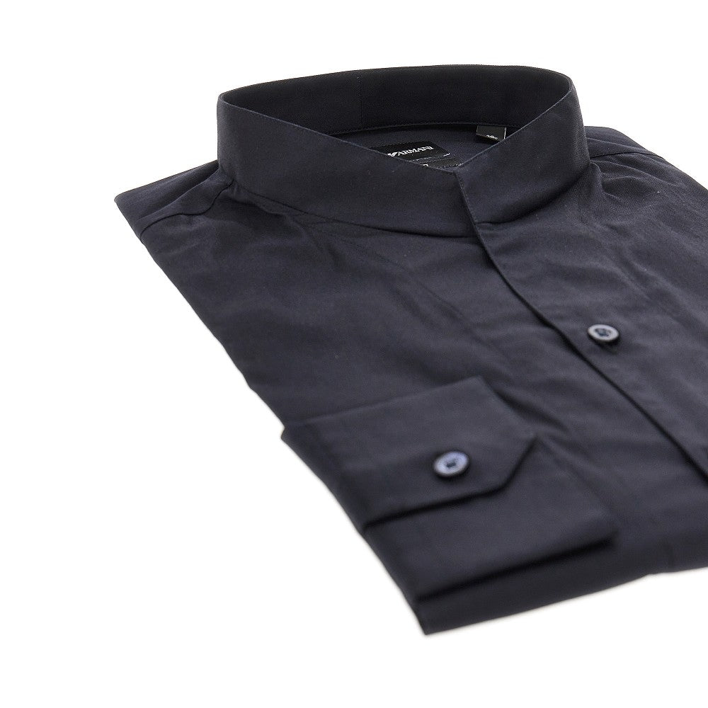 Camicia in raso stretch con collo Guru