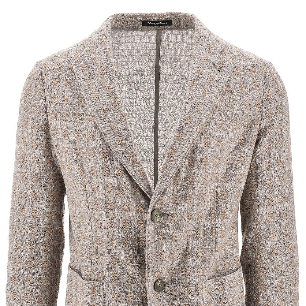 Jacquard wool single-breasted jacket