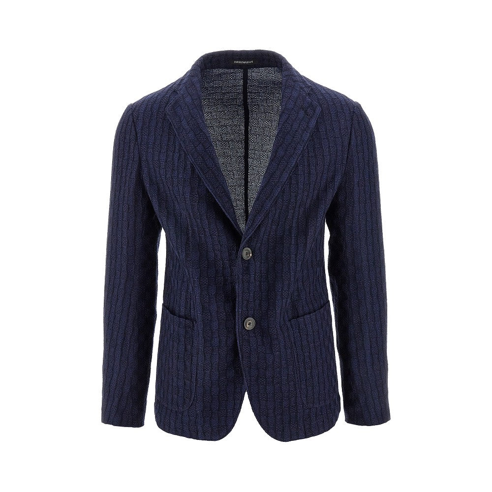 Jacquard wool single-breasted jacket