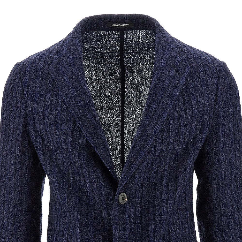 Jacquard wool single-breasted jacket