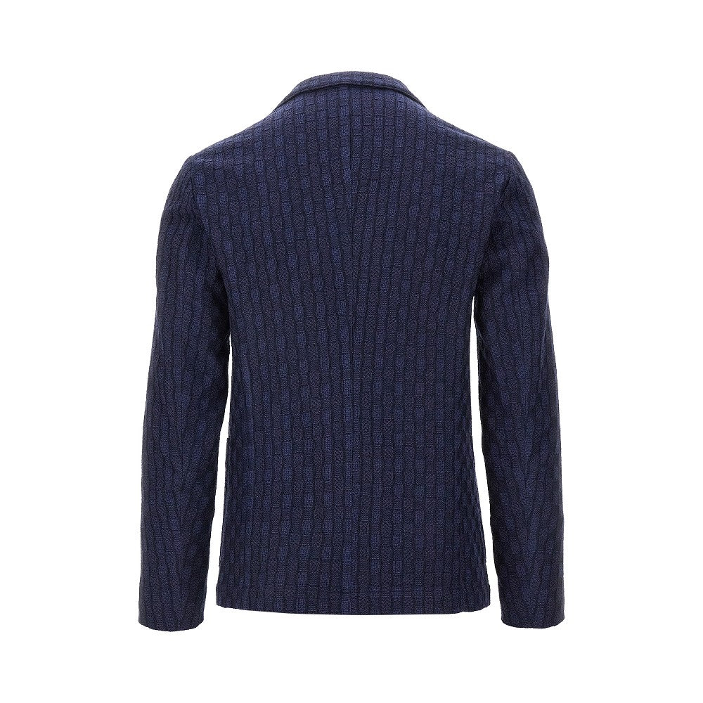 Jacquard wool single-breasted jacket