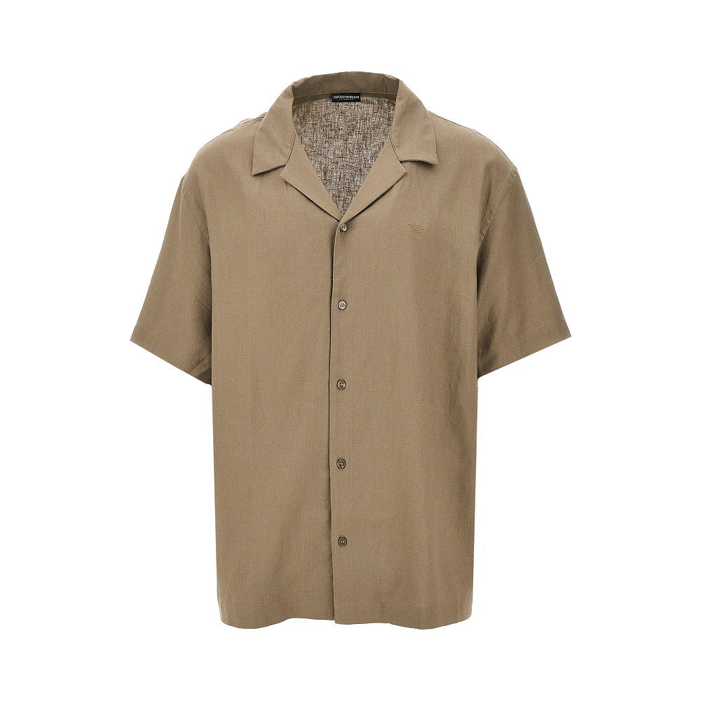 Swimwear linen and viscose-blend shirt