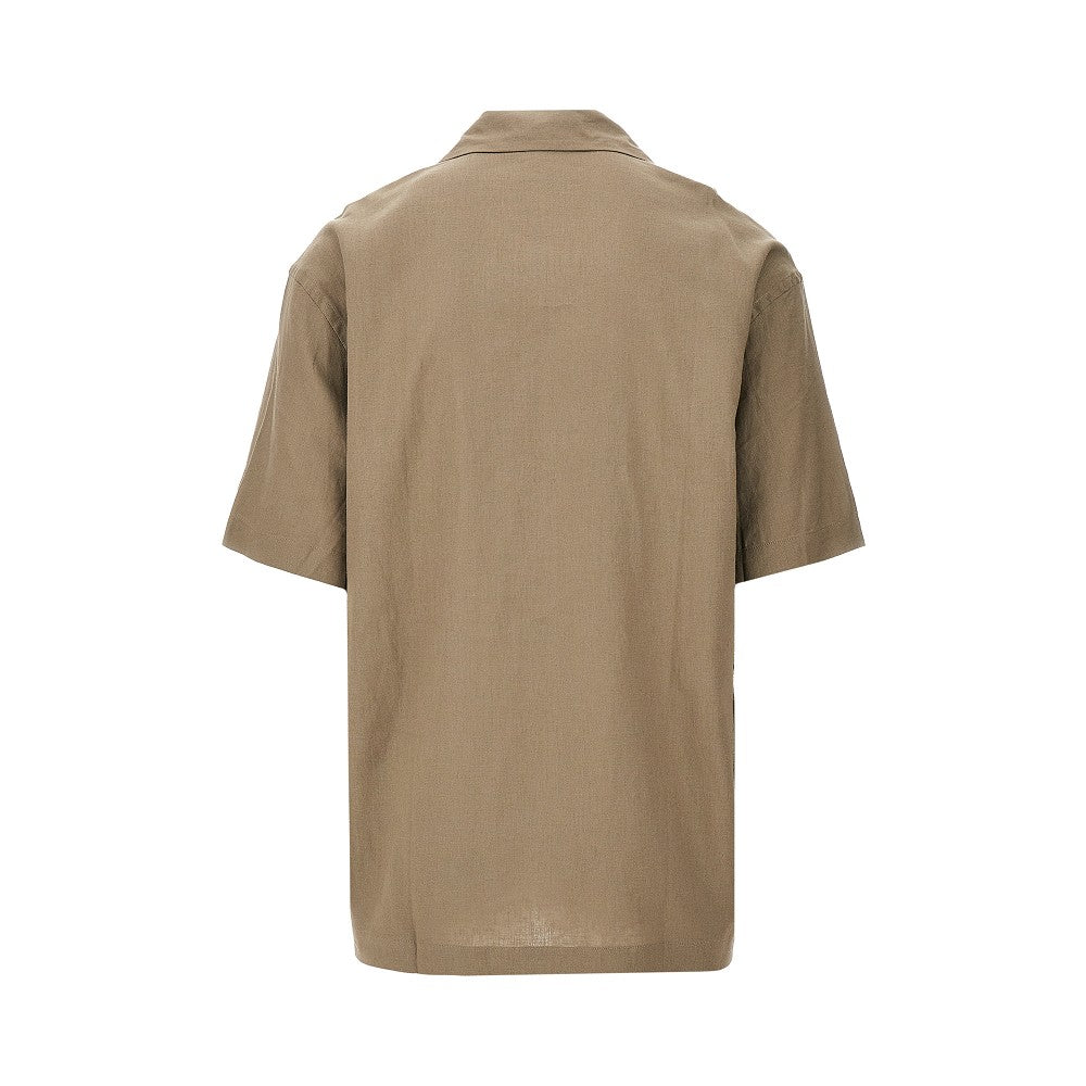 Swimwear linen and viscose-blend shirt
