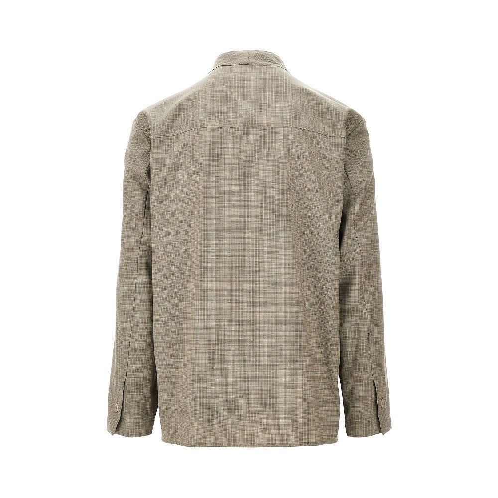 Camicia in lana stretch senza colletto