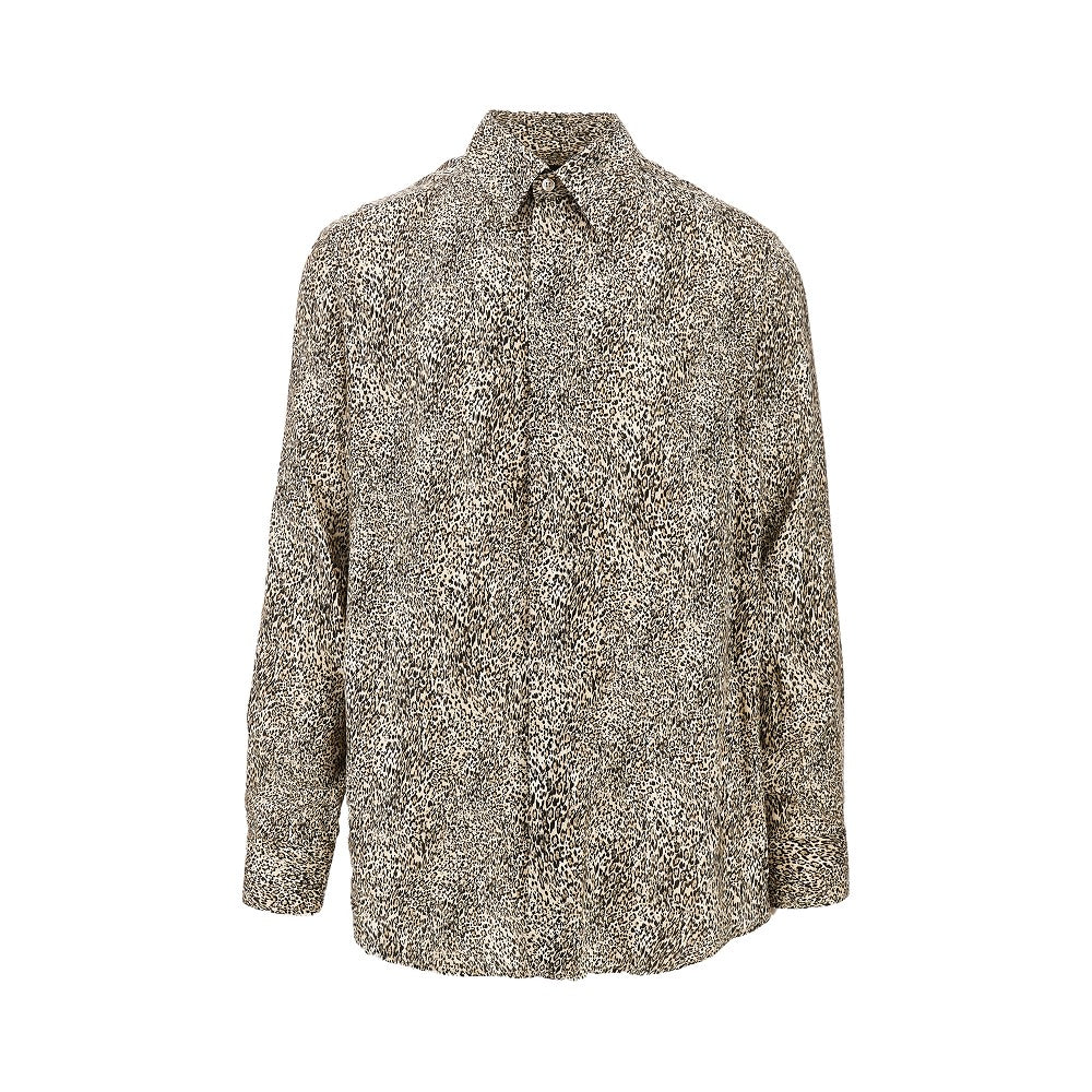 Leopard print viscose-blend shirt