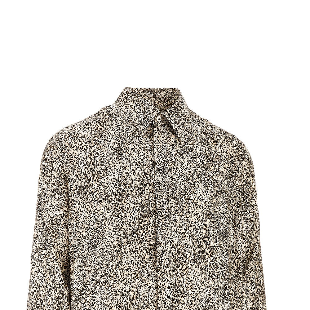 Leopard print viscose-blend shirt