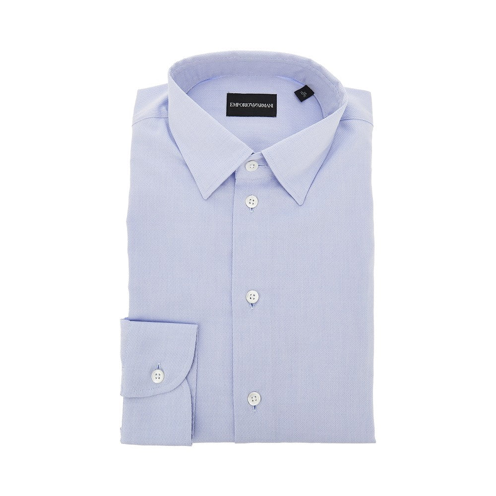 Micro-textured cotton shirt
