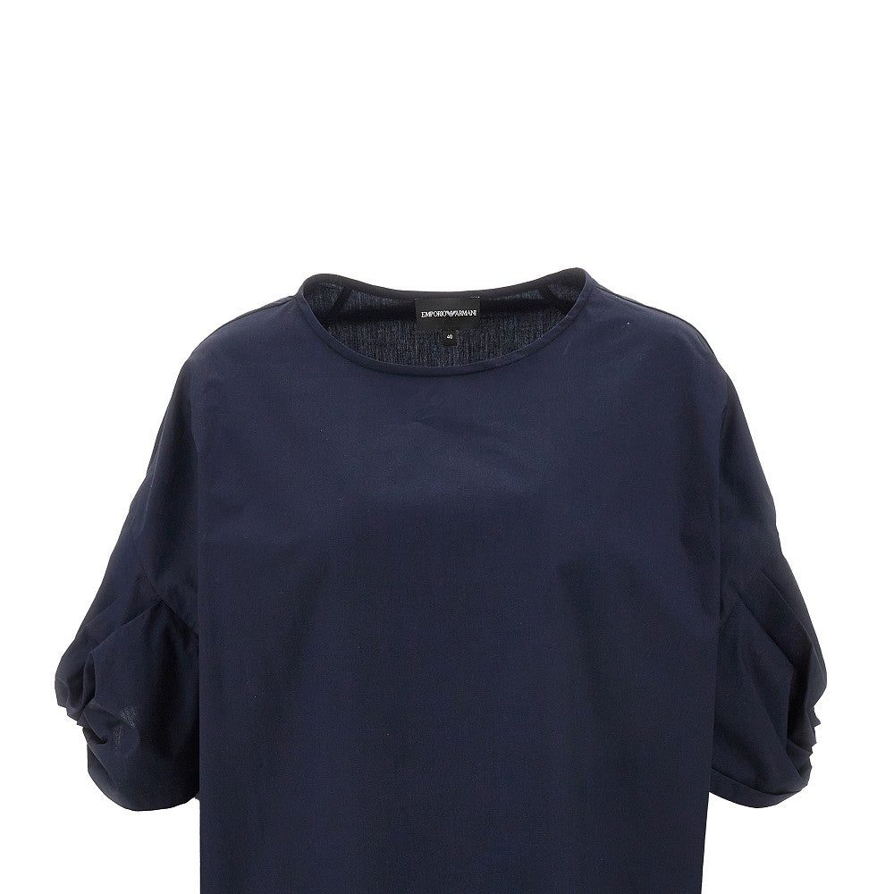 Twisted sleeves poplin blouse