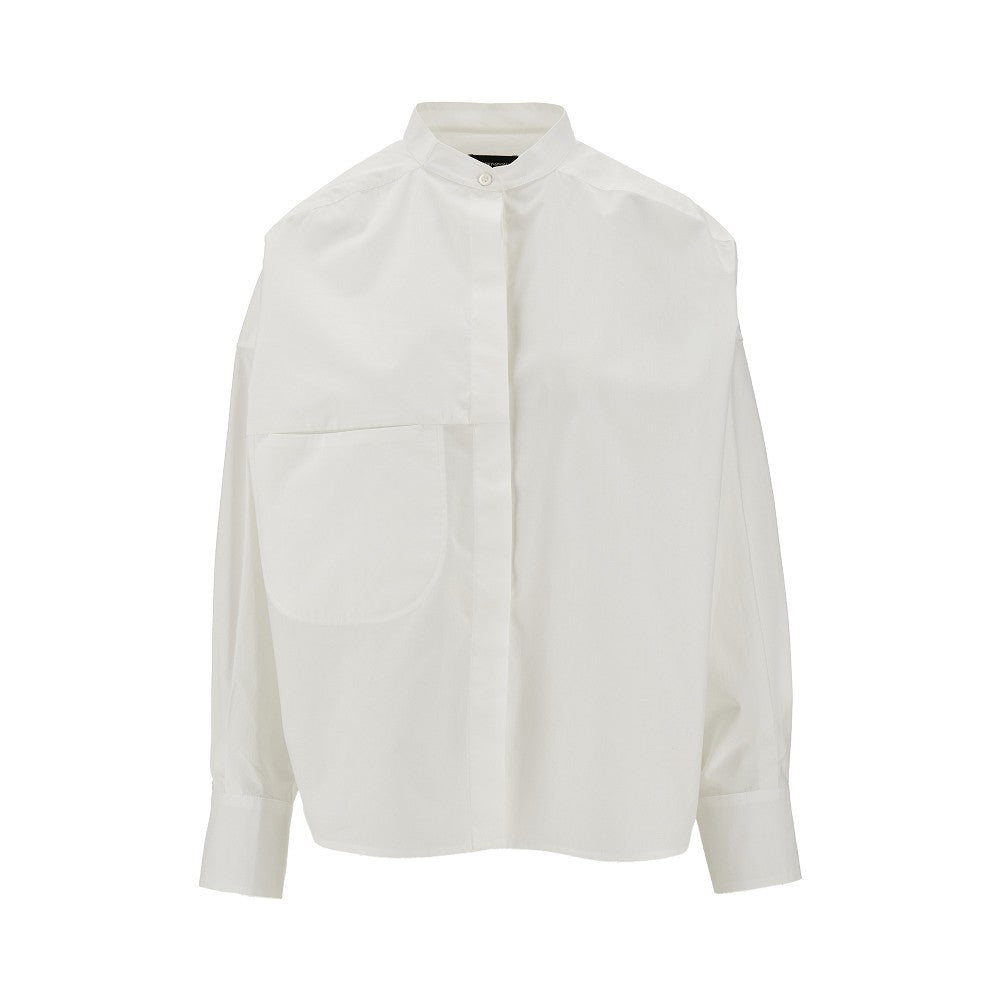Camicia oversize in popeline con tasca