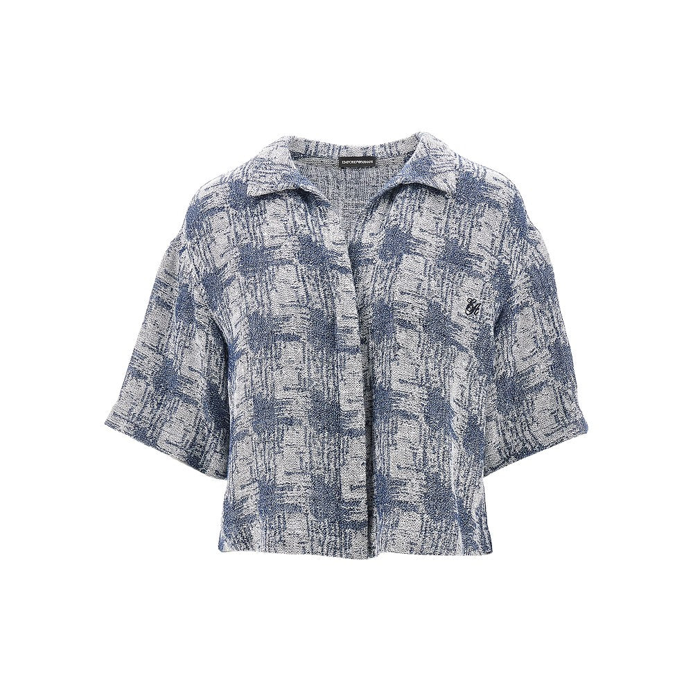 Camicia in misto lino check