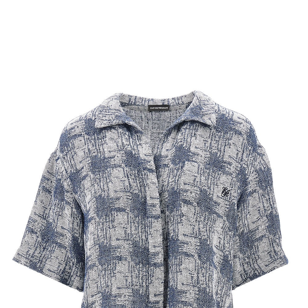 Camicia in misto lino check