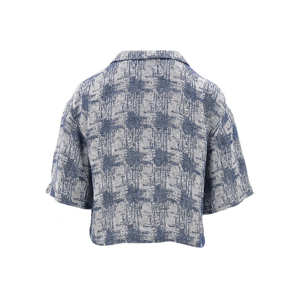 Camicia in misto lino check